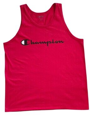 Champion Large Red Classic Script Logo Tank Top